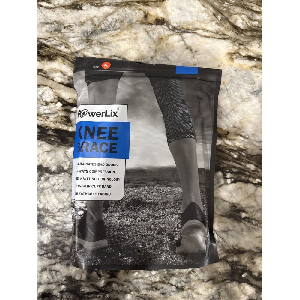 PowerLix Extra Large Compression Knee Sleeve Brace - Black
